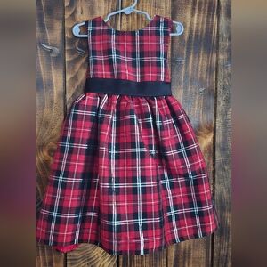 Girls Red Plaid Holiday Dress